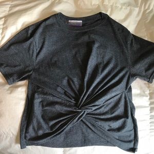 Urban Outfitters Dark Grey Twist Front Tee
